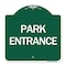Signmission Designer Series Sign-Park Entrance, Green & White Aluminum Architectural Sign, 18" H, GW-1818-24453 A-DES-GW-1818-24453 - alternate 1